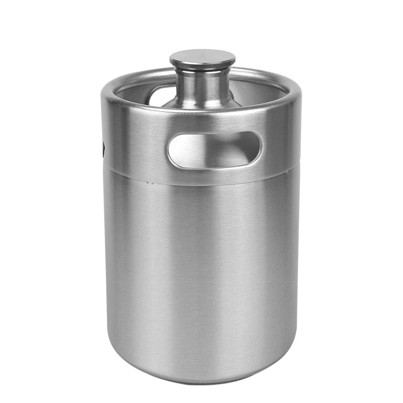 Mini Growler,304 Stainless Steel 5L Mini Keg Beer Growler Portable Beer Bottle for Picnic/BBQ Home Brewing Beer Making Tool - CleanOva