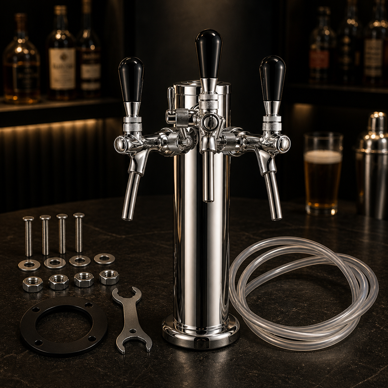 Premium 3-Tap Beer Tower – Professional Draft Dispenser
