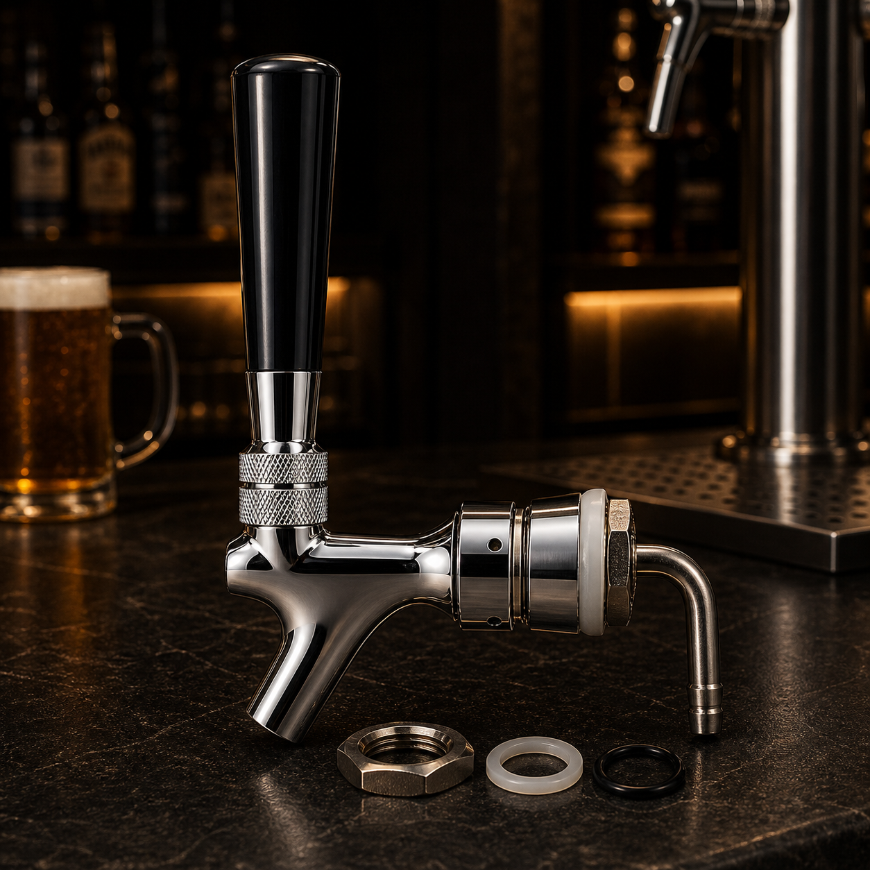 Premium Draft Beer Tap – Chrome Faucet System