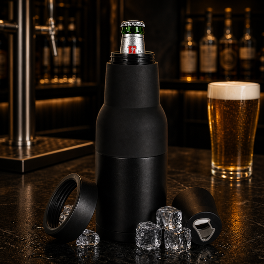 3-in-1 Beer Cooler – Insulated Stainless Steel Bottle & Can Holder