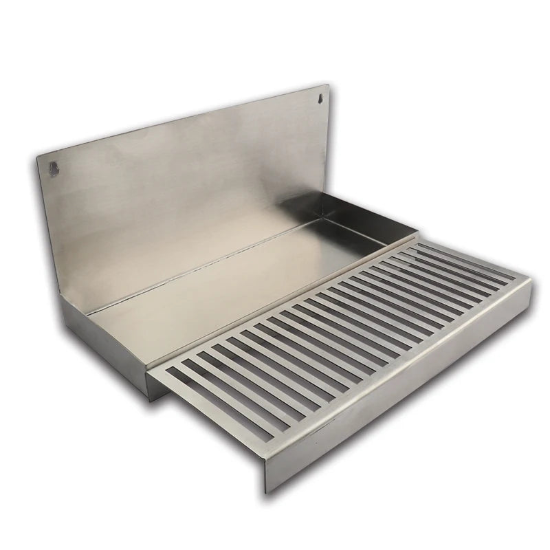 Stainless Steel Beer Drip Tray – Wall Mounted with Drain
