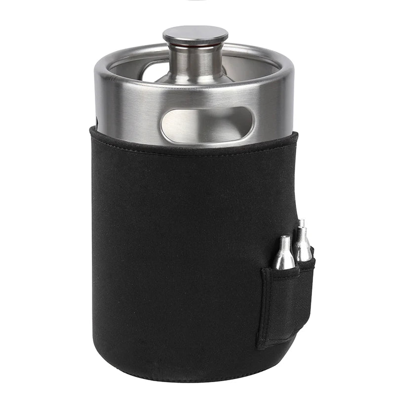 Mini Growler,304 Stainless Steel 5L Mini Keg Beer Growler Portable Beer Bottle for Picnic/BBQ Home Brewing Beer Making Tool - CleanOva
