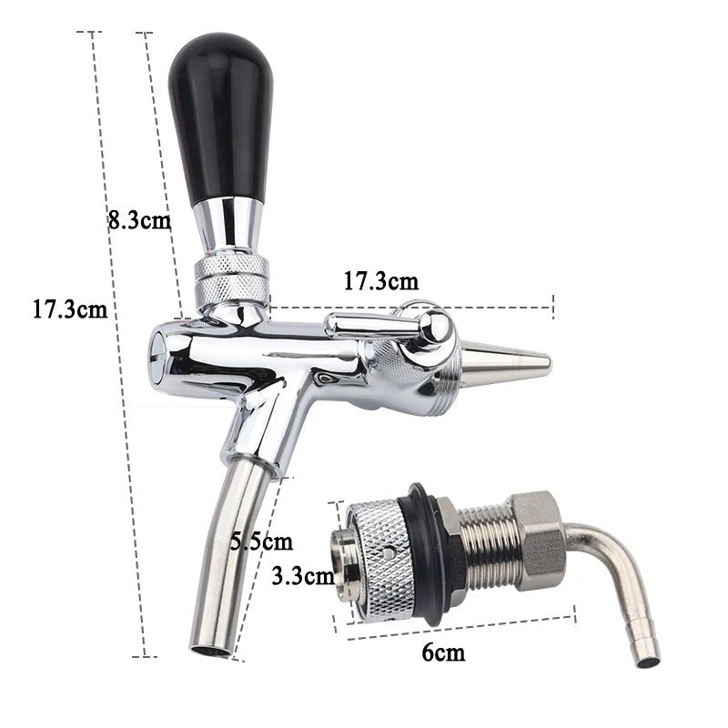 Beer tap faucet Adjustable Faucet with chrome plating Flow Control beer faucet Homebrew making tap - CleanOva