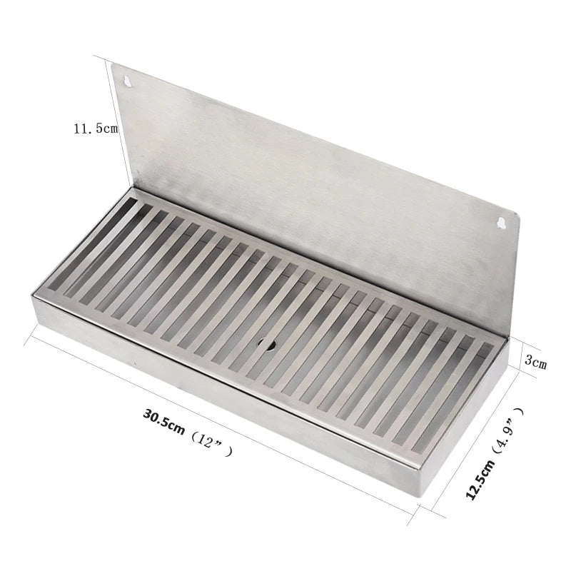 Stainless Steel Beer Drip Tray – Wall Mounted with Drain