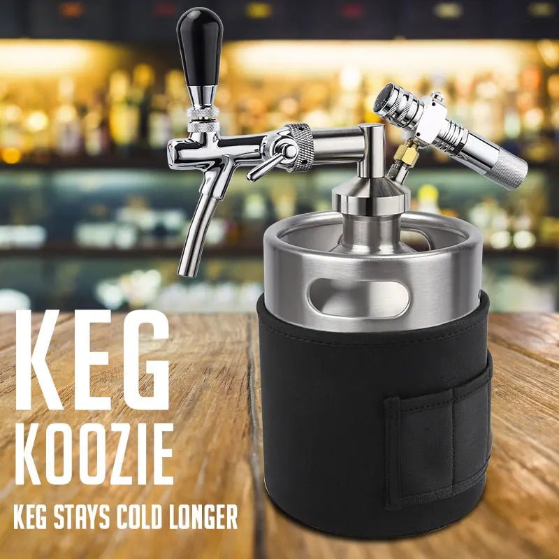 Mini Growler,304 Stainless Steel 5L Mini Keg Beer Growler Portable Beer Bottle for Picnic/BBQ Home Brewing Beer Making Tool - CleanOva