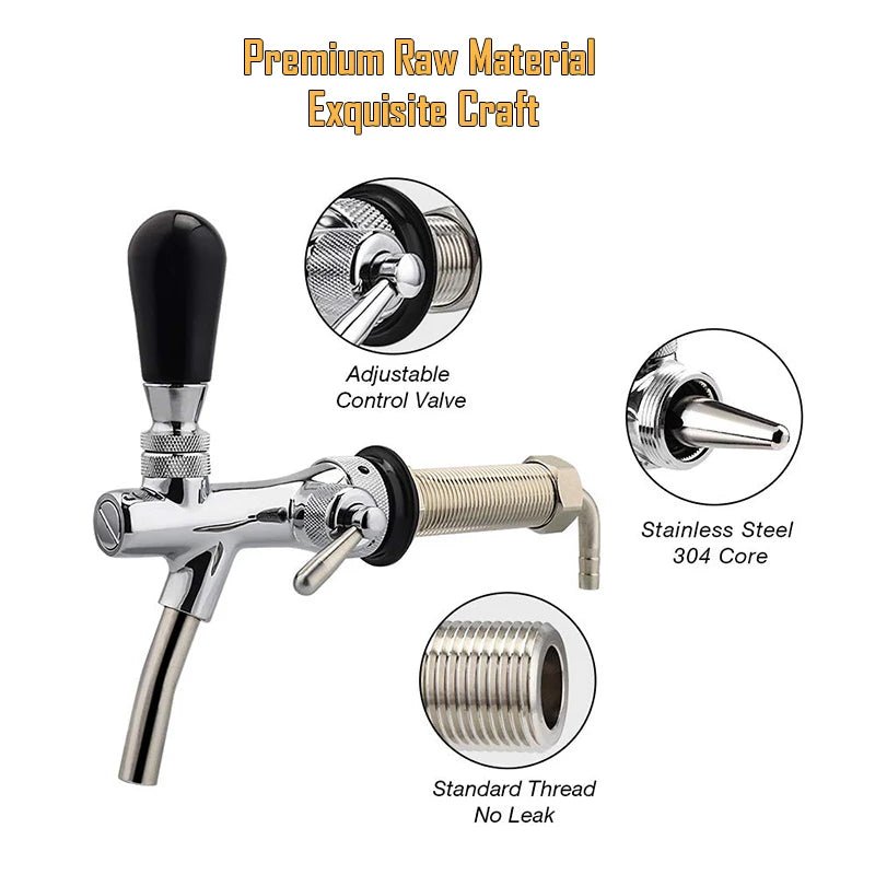 Home Brewing Beer Tap,100mm/120mm Long Shank Adjustable Draft Beer Faucet Tap Kegerator Tap Dispenser Bar Wine Tools ,Wholesale - CleanOva