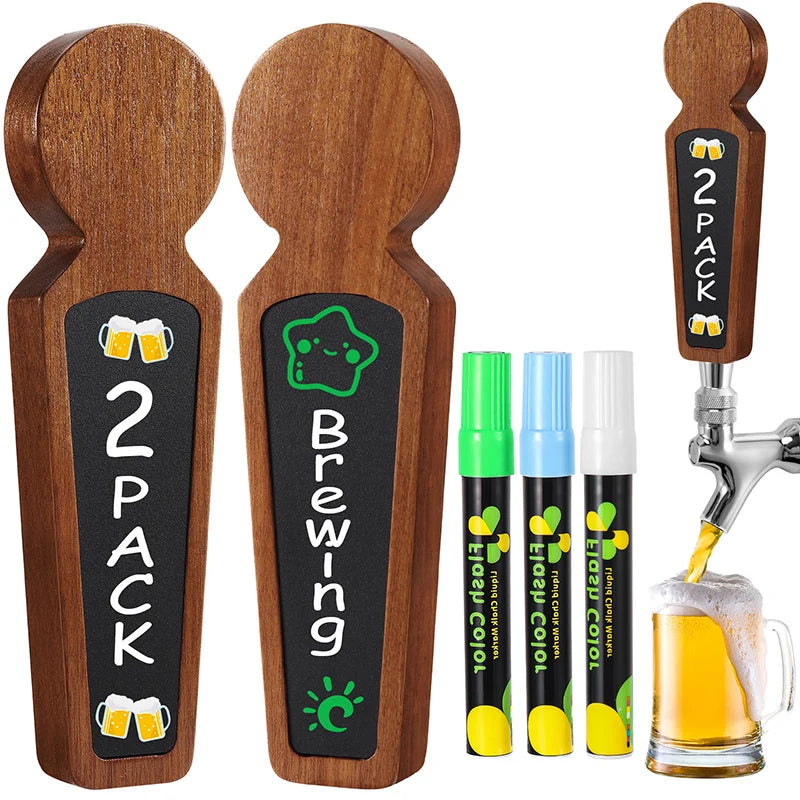 Premium Chalkboard Tap Handle – Wooden Customizable Design