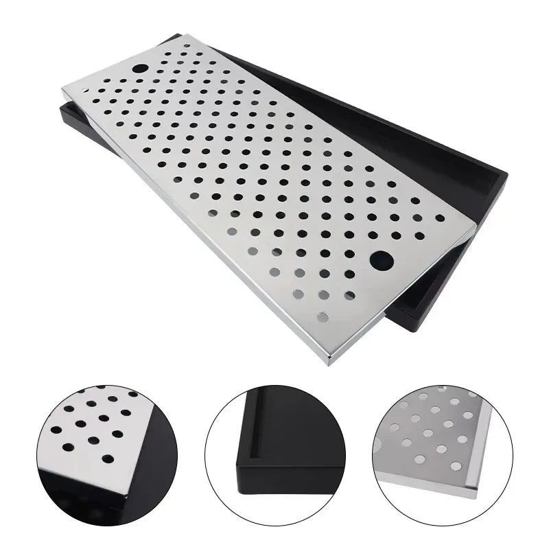 Homebrew Surface Mounted Beer Drip Tray,50cm Long Shape Kegerator Draft Tower Drip Tray for Beer Beverage No Drain Type Bar Tool - CleanOva