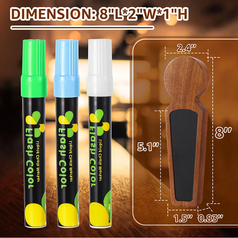 Premium Chalkboard Tap Handle – Wooden Customizable Design