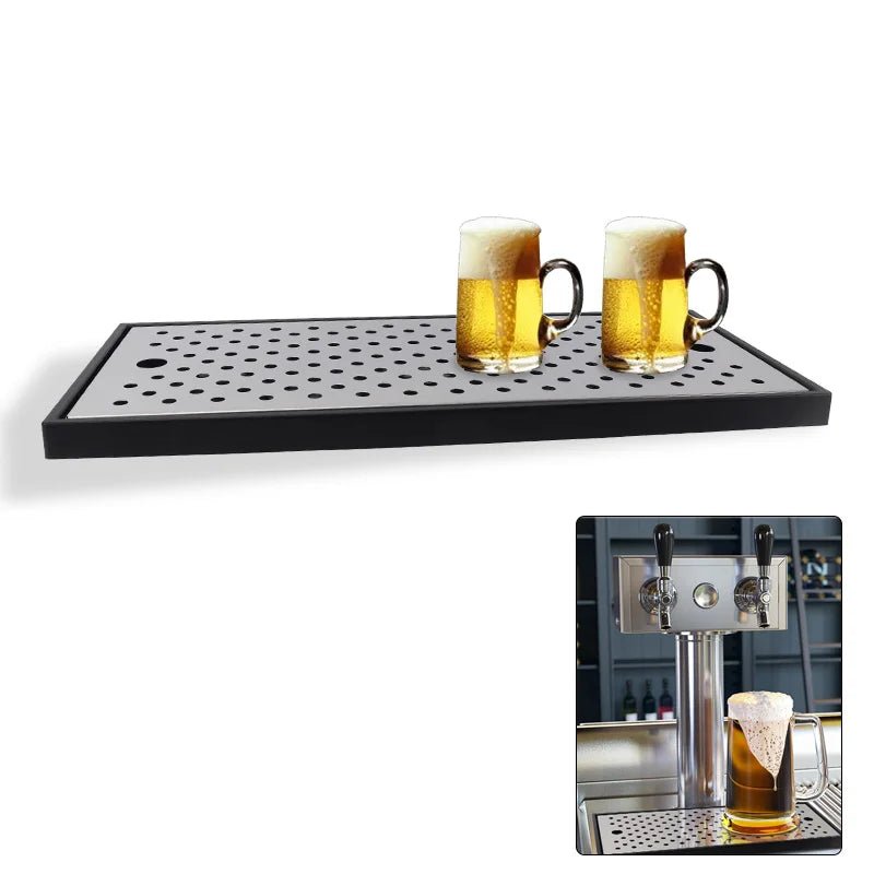 Homebrew Surface Mounted Beer Drip Tray,50cm Long Shape Kegerator Draft Tower Drip Tray for Beer Beverage No Drain Type Bar Tool - CleanOva