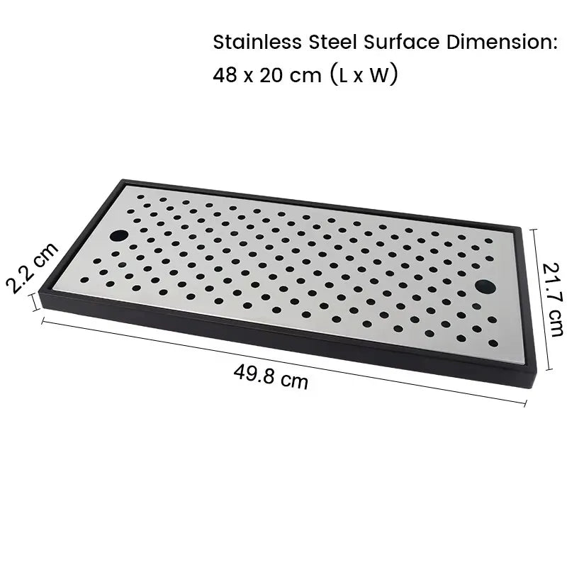 Homebrew Surface Mounted Beer Drip Tray,50cm Long Shape Kegerator Draft Tower Drip Tray for Beer Beverage No Drain Type Bar Tool - CleanOva