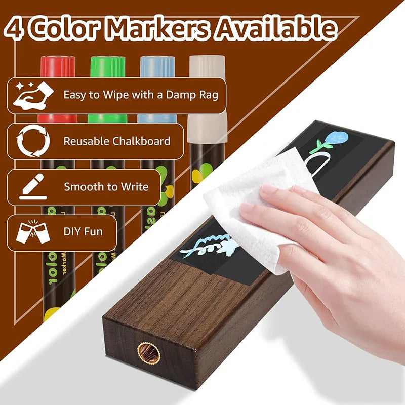 4-Pack Wooden Chalkboard Tap Handles – Custom Label Set