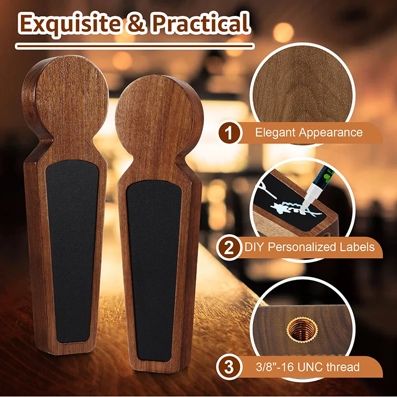 Premium Chalkboard Tap Handle – Wooden Customizable Design