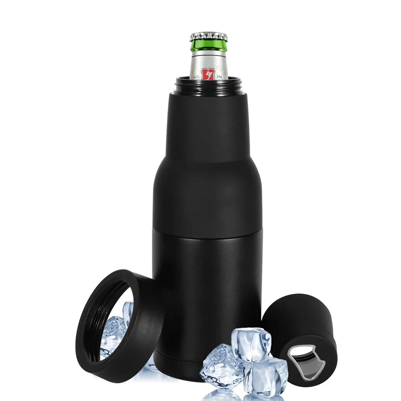 3-in-1 Beer Cooler – Insulated Stainless Steel Bottle & Can Holder