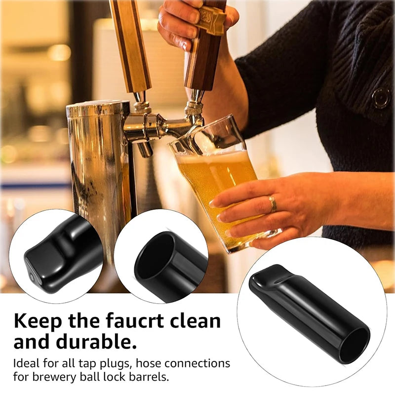 6-Pack Beer Tap Covers – Rubber Faucet Caps for Clean Draft Systems
