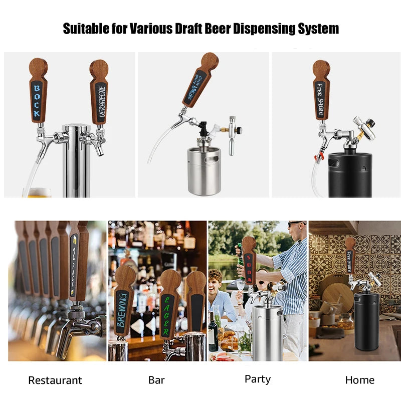 Premium Chalkboard Tap Handle – Wooden Customizable Design