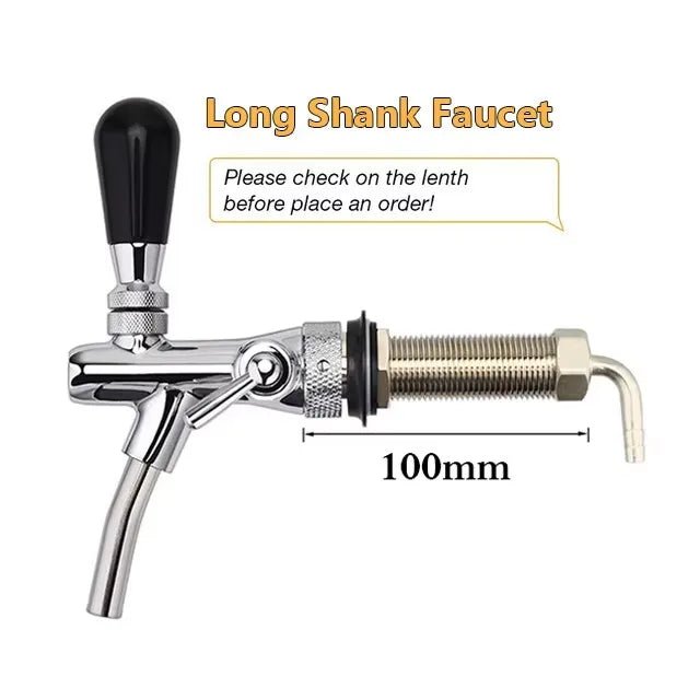 Home Brewing Beer Tap,100mm/120mm Long Shank Adjustable Draft Beer Faucet Tap Kegerator Tap Dispenser Bar Wine Tools ,Wholesale - CleanOva