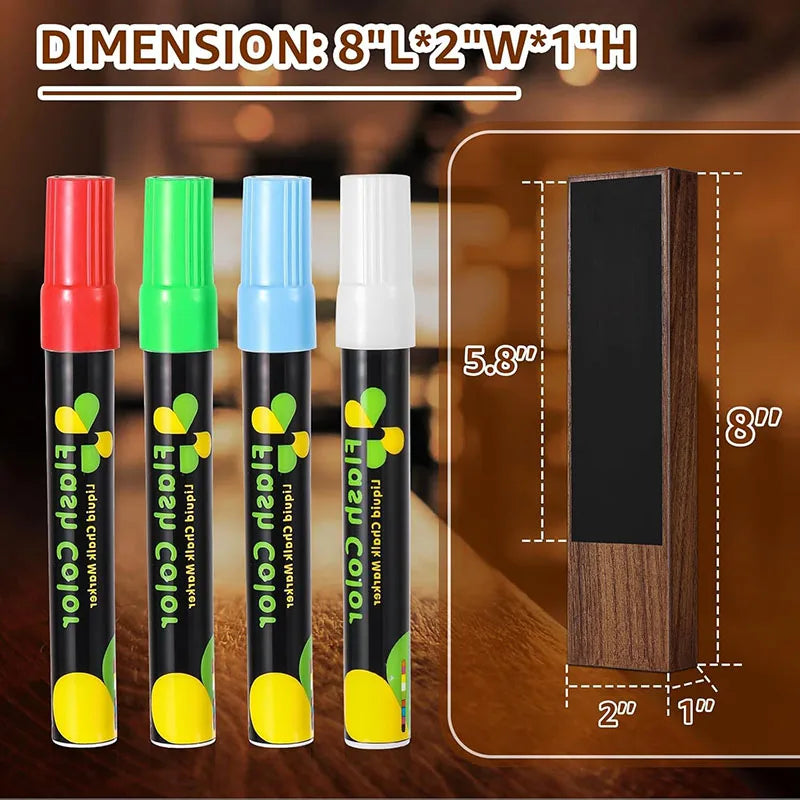 4-Pack Wooden Chalkboard Tap Handles – Custom Label Set
