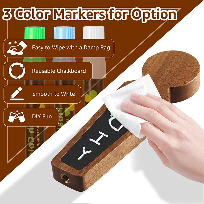 Premium Chalkboard Tap Handle – Wooden Customizable Design