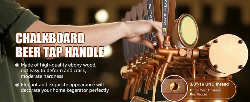 Premium Chalkboard Tap Handle – Wooden Customizable Design