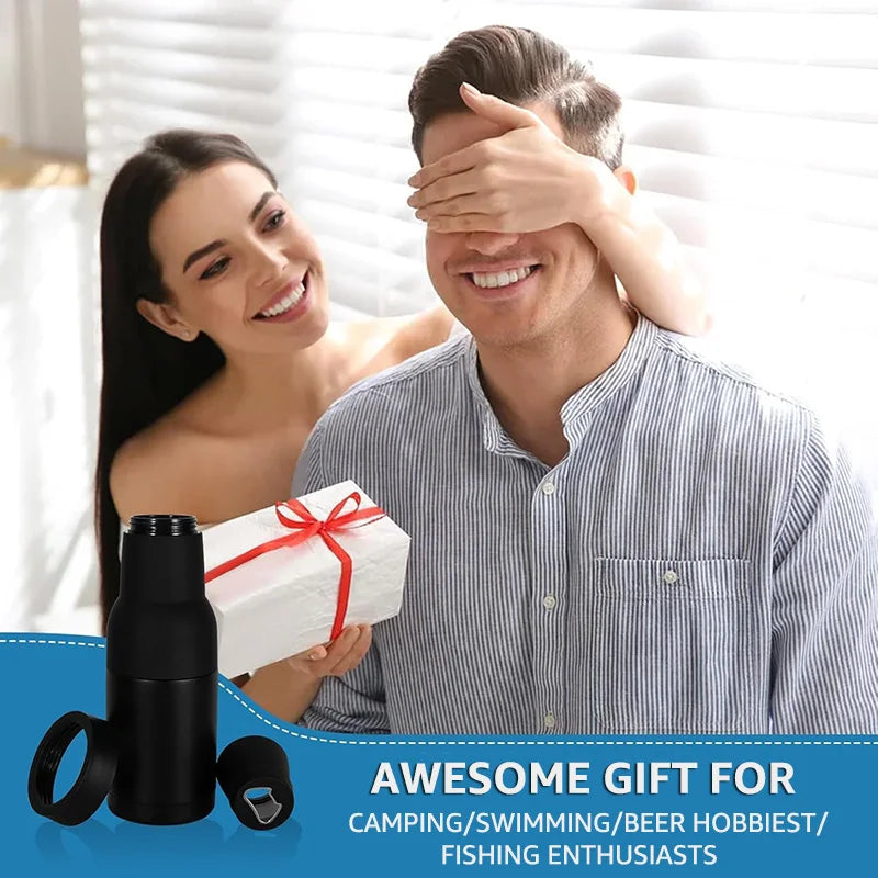 3-in-1 Beer Cooler – Insulated Stainless Steel Bottle & Can Holder