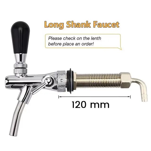 Home Brewing Beer Tap,100mm/120mm Long Shank Adjustable Draft Beer Faucet Tap Kegerator Tap Dispenser Bar Wine Tools ,Wholesale - CleanOva